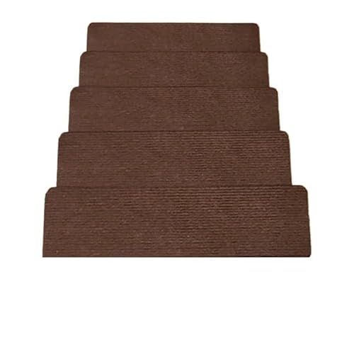 GFDSGRE Treppenteppich 5 stücke Treppenstufen Teppichmatten Selbstklebende Fußmatten Treppe rutschfeste Pads Schutzabdeckung Pads Wohnkultur Treppen Teppich(5PCS-Brown) von GFDSGRE