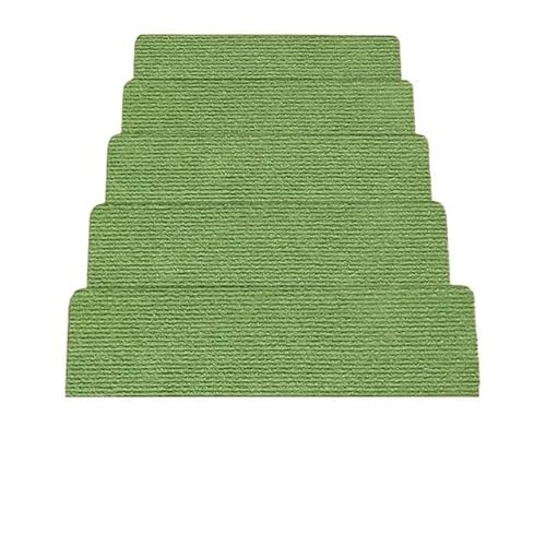 GFDSGRE Treppenteppich 5 stücke Treppenstufen Teppichmatten Selbstklebende Fußmatten Treppe rutschfeste Pads Schutzabdeckung Pads Wohnkultur Treppen Teppich(5PCS-Green) von GFDSGRE