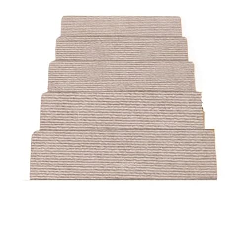 GFDSGRE Treppenteppich 5 stücke Treppenstufen Teppichmatten Selbstklebende Fußmatten Treppe rutschfeste Pads Schutzabdeckung Pads Wohnkultur Treppen Teppich(5PCS-Light Brown) von GFDSGRE