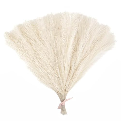 Pampasgras Deko 15/30 stücke Künstliche Pampas Gras Bouquet Gefälschte Pflanze Simulierte Getrocknete Blumen Reed Hochzeit Party Dekoration for Home Schlafzimmer Vase(F03,15pcs) von GFDSGRE