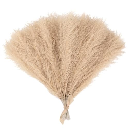 Pampasgras Deko 15/30 stücke Künstliche Pampas Gras Bouquet Gefälschte Pflanze Simulierte Getrocknete Blumen Reed Hochzeit Party Dekoration for Home Schlafzimmer Vase(F04,15pcs) von GFDSGRE