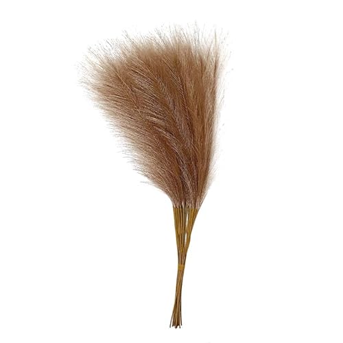 Pampasgras Deko 55CM 10PCS Flauschigen Pampas Gras Decor Blume Gefälschte Pflanze Reed Simulierte Hochzeit Party Dekoration Künstliche Blumen(Brown) von GFDSGRE