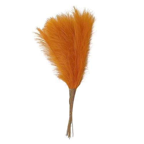 Pampasgras Deko 55CM 10PCS Flauschigen Pampas Gras Decor Blume Gefälschte Pflanze Reed Simulierte Hochzeit Party Dekoration Künstliche Blumen(Golden Yellow) von GFDSGRE