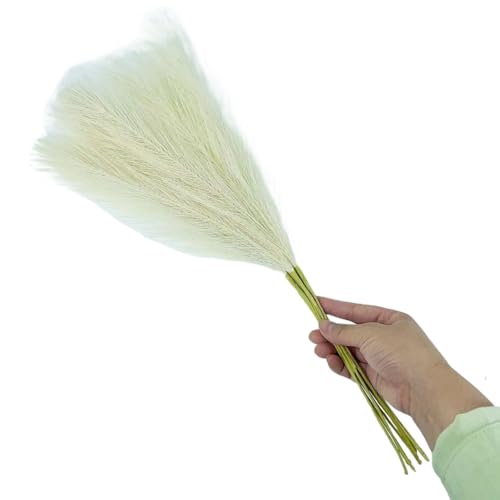 Pampasgras Deko 55CM Flauschigen Pampas Gras Dekor Blume Gefälschte Pflanze Reed Simulierte Hochzeit Party Dekoration Künstliche Blumen(BG) von GFDSGRE