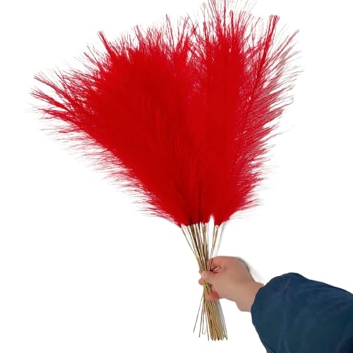 Pampasgras Deko 55CM Flauschigen Pampas Gras Dekor Blume Gefälschte Pflanze Reed Simulierte Hochzeit Party Dekoration Künstliche Blumen(RD) von GFDSGRE