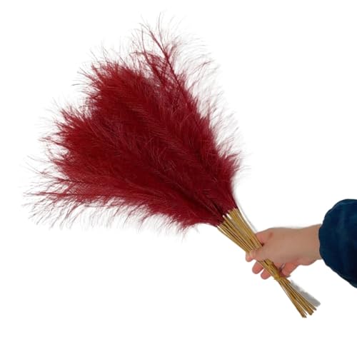 Pampasgras Deko 55CM Flauschigen Pampas Gras Dekor Blume Gefälschte Pflanze Reed Simulierte Hochzeit Party Dekoration Künstliche Blumen(WRD) von GFDSGRE