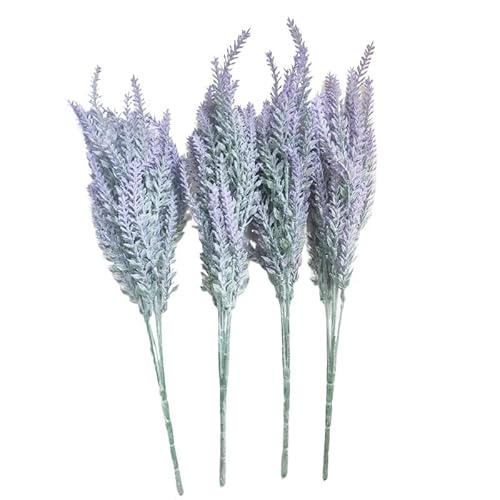Pampasgras Deko Frühling Lavendel Künstliche Blume Gefälschte Pflanze for Hochzeit Party Dekoration Startseite DIY Decor 4 Teile/los Faux Blumen(4 Purple Lavender) von GFDSGRE