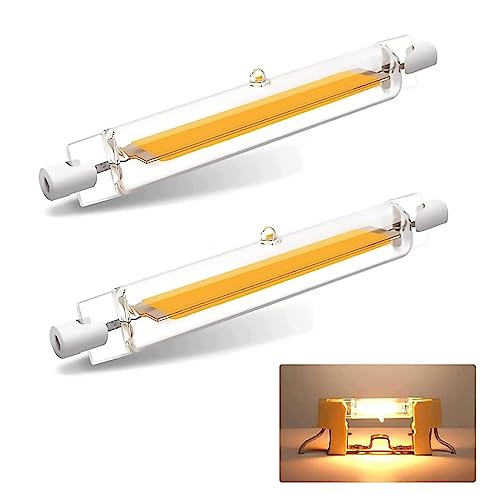 GFDYTG R7S LED 118mm Dimmbar,118mm 20W LED Lampen Ersatz für 200W J118mm Halogenstab,R7S LED COB Glühbirne Warmweiß 3000K 2000LM Kein Flackern,360°Abstrahlwinkel,AC 220-240V,2er Pack von GFDYTG