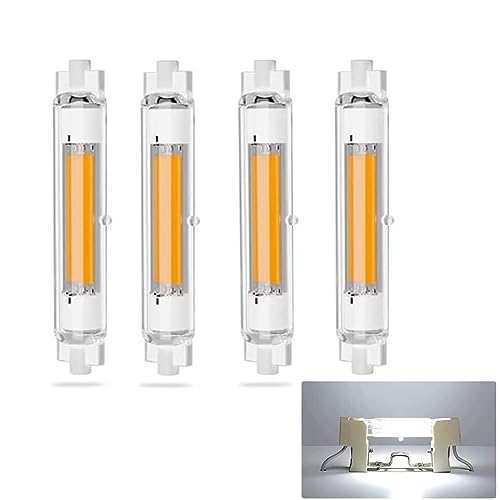 GFDYTG R7S LED 118mm Dimmbar Lampen,R7S LED 118mm 30W Ersatz für 300W Halogenstab,R7S LED COB Glühbirne Kaltweiß 6000K 3000LM Kein Flackern,360° Strahlbeleuchtung,AC 220-240V,4er Pack von GFDYTG