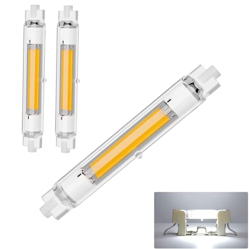 GFDYTG R7S LED 78mm Dimmbar,20W R7S LED Lampen Ersatz für 200W J78mm Halogenstab,R7S LED COB Glühbirne 2000LM 6000K Kaltweiß Kein Flackern,360°Abstrahlwinkel,AC 220-240V,2er Pack von GFDYTG