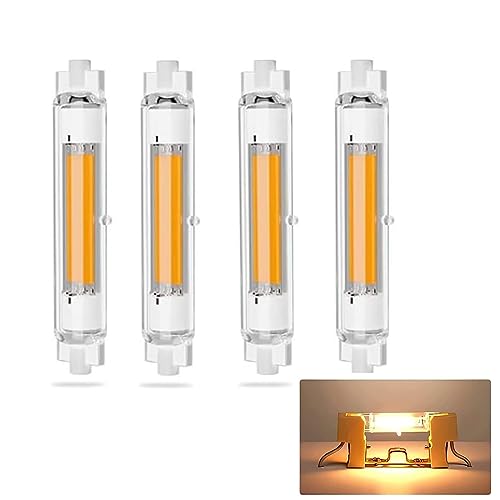 GFDYTG R7S LED 78mm Dimmbar Lampen,R7S LED 78mm 20W Ersatz für 200W Halogenstab,R7S LED COB Glühbirne Warmweiß 3000K 2000LM Kein Flackern,360° Strahlbeleuchtung,AC 220-240V,4er Pack von GFDYTG