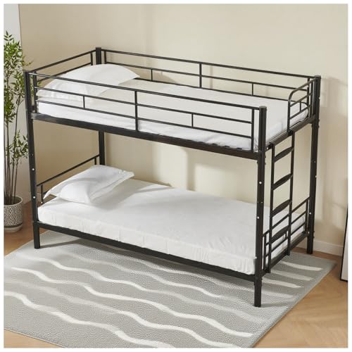 GFEMTH Etagenbett 90x200 cm, Hochbett Erwachsene mit Rausfallschutz und Leiter, Bunk Bed Stockbett Metal mit Lattenrost, Doppelstockbett für Erwachsene Jugendliche und Kinder GFEMTH Etagenbett 90x200 cm, Hochbett Erwachsene mit Rausfallschutz und Leiter, Bunk Bed Stockbett Metal mit Lattenrost, Doppelstockbett für Erwachsene Jugendliche und Kinder von GFEMTH