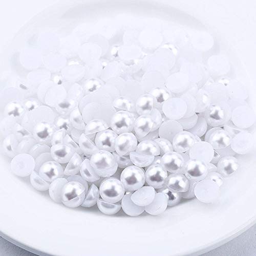 GFFGA 2mm-12mm Mix Colors AB Halbrunde Perlen Modeimitation ABS-Kunststoff Flatback Pearls zu DIY Art Schmuck Zubehör, Weiß, 2mm - 1000St von GFFGA