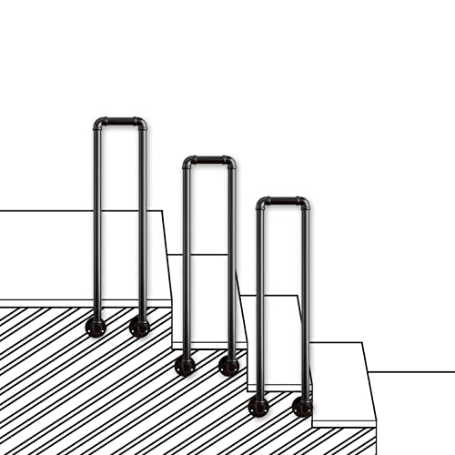 Das äußere Treppengeländer passt auf 1 oder 2 Stufen, Handlauf für Innenstufen, Seitenwand, robuste Metallübergangshandlauf mit Insta-Kits Das äußere Treppengeländer passt auf 1 oder 2 Stufen, Handlauf für Innenstufen, Seitenwand, robuste Metallübergangshandlauf mit Insta-Kits von GFHQDPSC