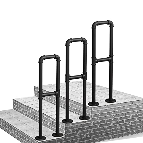 Gartenhandlauf Treppengeländer aus Metall, U-förmiger Handlauf für Villa Loft Eingang | Dekoration für Zuhause rutschfeste Sicherheitsgeländer für ältere Menschen in 1 Stufe Schwarz Gartenhandlauf Treppengeländer aus Metall, U-förmiger Handlauf für Villa Loft Eingang | Dekoration für Zuhause rutschfeste Sicherheitsgeländer für ältere Menschen in 1 Stufe Schwarz von GFHQDPSC