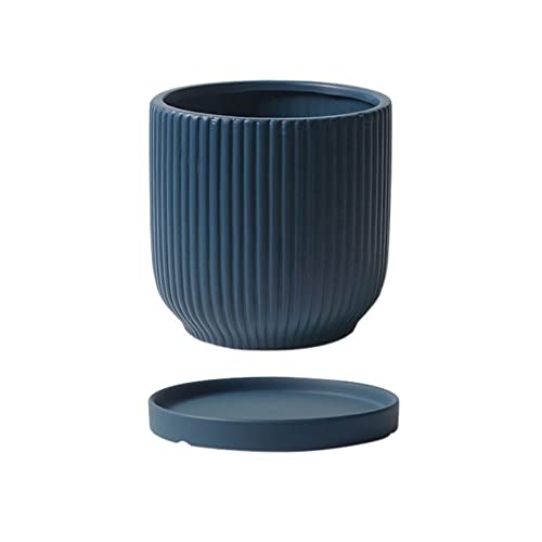 GFHTRELY Blumentöpfe aus Keramik, bunt, Sukkulenten, Kaktus, Ornamente im Topf, einfach, Pflanzgefäß, langlebig, Blumentöpfe (Blau) von GFHTRELY