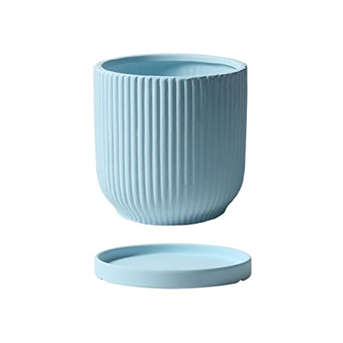 GFHTRELY Blumentöpfe aus Keramik, bunt, Sukkulenten, Kaktus, Ornamente im Topf, einfach, Pflanzgefäß, langlebig, Blumentöpfe (hellblau) von GFHTRELY