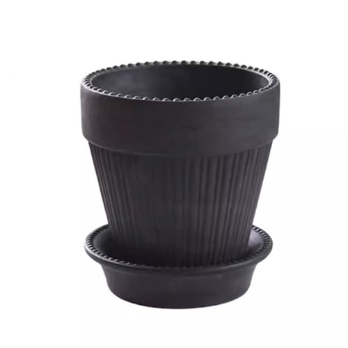 GFHTRELY Blumentopf Retro Blumenvase Atmungsaktive Schwarze Lehm Einfache Phalaenopsis Tisch mit Ständer Blumentöpfe von GFHTRELY