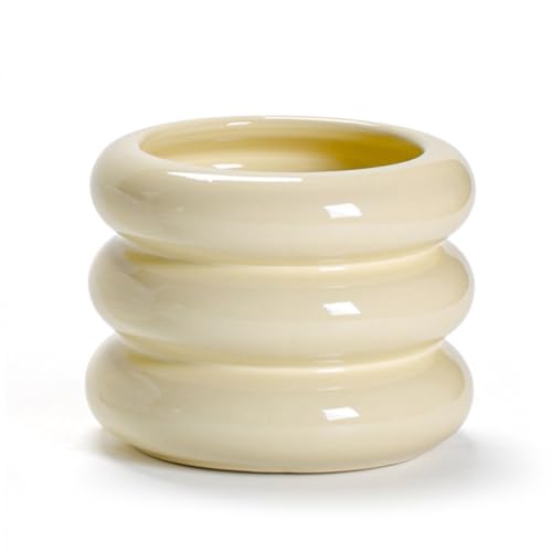 GFHTRELY Blumenvase Nordic Keramik Blumentöpfe, Leichte Luxus Blumenvasen, Geeignet für Balkon, Wohnzimmer, Schlafzimmer und Esstische Blumentöpfe (A) von GFHTRELY