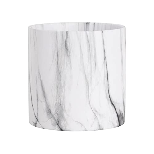 GFHTRELY Blumenvase Runde Keramik Blumenvase mit Tablett Marmormuster kreative Nachahmung Schutz für Orchideen Behälter für grüne Pflanzen Blumentöpfe (L) von GFHTRELY