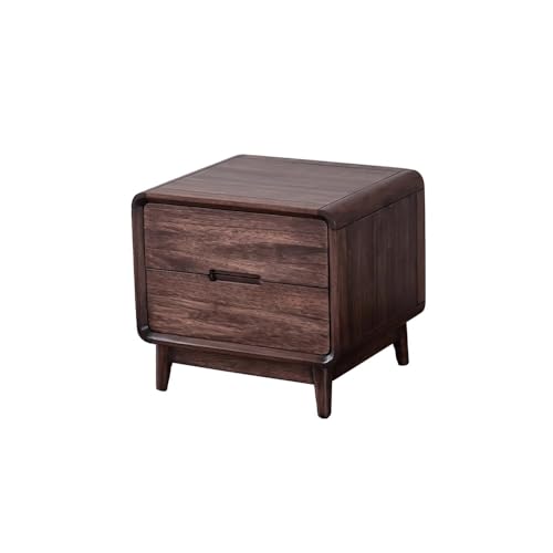 GFHTRELY Couchtisch 50x40x50cm Nussbaum Massivholz Nachttisch, Moderner, Schlichte Schlafzimmermöbel Kleiner Tisch von GFHTRELY