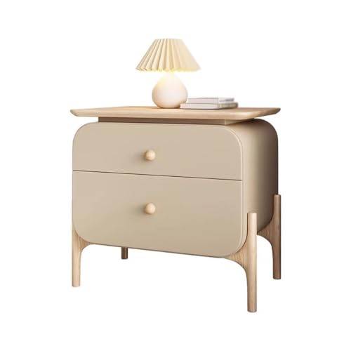 GFHTRELY Couchtisch Kreativer Nachttisch Aus Massivholz Im Creme-Stil, Einfacher Mini-Nachttisch for Zuhause Und Schlafzimmer Kleiner Tisch von GFHTRELY