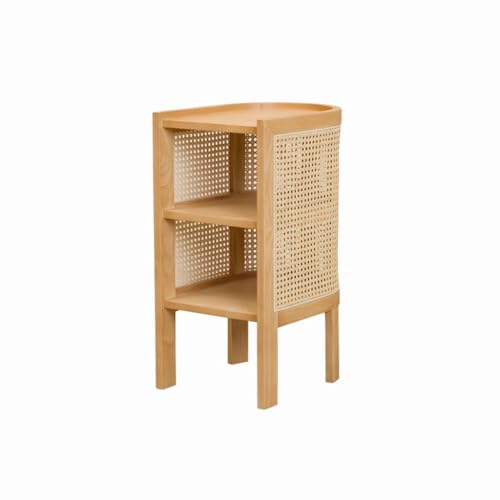 GFHTRELY Couchtisch Retro Massivholz Nachttisch Haushaltsseitenschrank Couchtisch Rattan Kleiner Beistelltisch Kleiner Tisch(A) von GFHTRELY