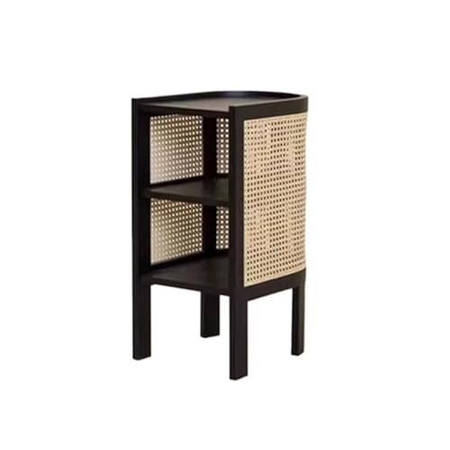 GFHTRELY Couchtisch Retro Massivholz Nachttisch Haushaltsseitenschrank Couchtisch Rattan Kleiner Beistelltisch Kleiner Tisch(B) von GFHTRELY