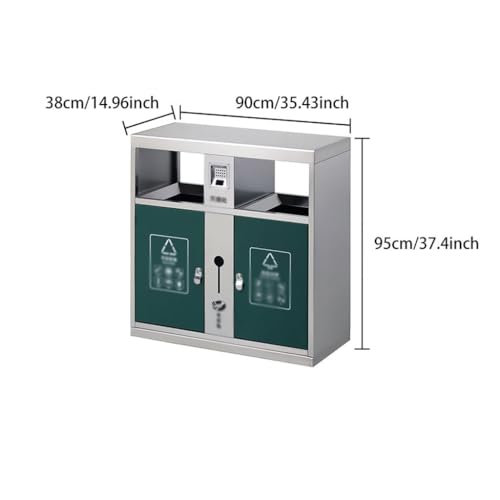 GFHTRELY Recyclingbehälter Outdoor Park Scenic Area, klassifizierte Edelstahl-Mülleimer, Einkaufszentrum, klassifizierte Mülleimer Außendekor von GFHTRELY