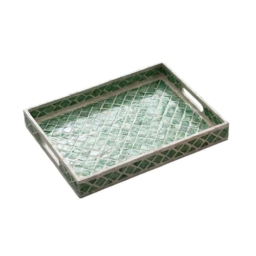 GFHTRELY Tablett Kreatives rechteckiges Muscheltablett Haushalt Wassertasse Teetablett Nachmittagstee Kaffee Snack Tablett Palette (B) von GFHTRELY