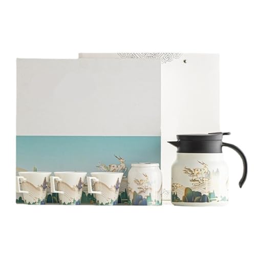 GFHTRELY Teedose, Keramik, loser Tee, Vorratsbehälter, Glas, Haushalt, große Kapazität, gedünstete Teekanne, Teetasse, chinesisches Teeset, Geschenkbox-Set, Teedose GFHTRELY Teedose, Keramik, loser Tee, Vorratsbehälter, Glas, Haushalt, große Kapazität, gedünstete Teekanne, Teetasse, chinesisches Teeset, Geschenkbox-Set, Teedose von GFHTRELY