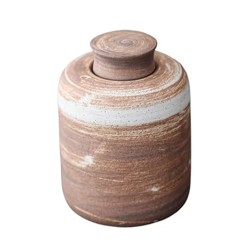 GFHTRELY Teedose, handgefertigte Keramik-Teedosen, Aufbewahrungsglas, feuchtigkeitsbeständig, Versiegelungsbehälter, Teedose, Aufbewahrungsbox, Tee-Organizer, Teedose (groß, 14,8 x 19 cm) von GFHTRELY