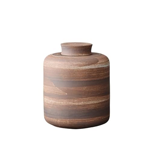GFHTRELY Teedose, handgefertigte Keramik-Teedosen, Aufbewahrungsglas, feuchtigkeitsbeständig, Versiegelungsbehälter, Teedose, Aufbewahrungsbox, Tee-Organizer, Teedose (klein 8,2 x 12 cm) von GFHTRELY