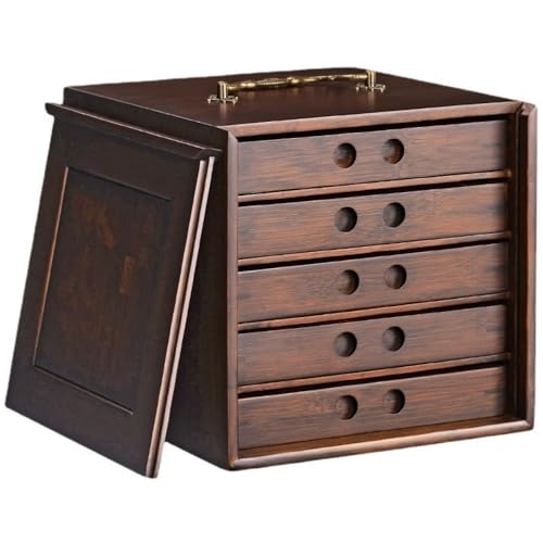 GFHTRELY Teedose Bulk Tee Aufbewahrungsbox Haushalt Mehrschichtige Schublade Tee-Box Chinesische Tee Geschenkbox Set Teezeremonie Zubehör Teedose (A) von GFHTRELY