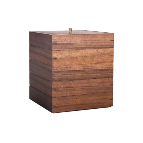 GFHTRELY Teedosen, Teedosen, stapelbar und frei kombinierbar mit Retro-Massivholz-Teekuchen-Aufbewahrungsboxen, Teedose (fünf Schichten) von GFHTRELY