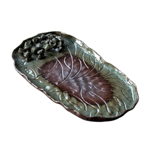GFHTRELY Teetablett Chinesisches Steingut Teetablett Kung Fu Tea Set Retro Lotus Leaf Dry Tea Tray Tee Set Aufbewahrungsbox Snack-Tablett for Restaurant Teeteller GFHTRELY Teetablett Chinesisches Steingut Teetablett Kung Fu Tea Set Retro Lotus Leaf Dry Tea Tray Tee Set Aufbewahrungsbox Snack-Tablett for Restaurant Teeteller von GFHTRELY