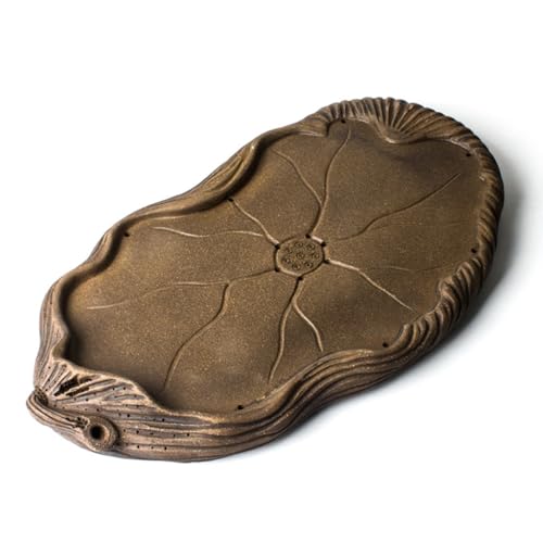 GFHTRELY Teetablett Zen Keramik Teetablett Wasserspeicher Trockentee Tablett Teetisch Dekoratives Tablett Couchtisch Tablett Teeteller von GFHTRELY