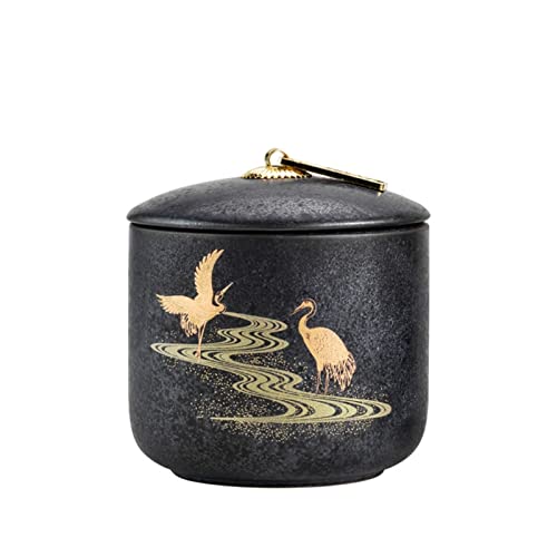 Teedose Glasierte Tee-Set Handgemachte Keramik versiegelt Haushalt Teekanne Grobe Keramik Kleine Teebibliothek Teekanne Teedose(A) von GFHTRELY