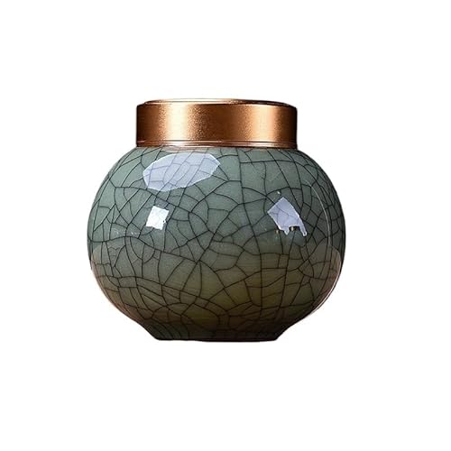 Teedose Kreative Mini Teedosen Keramik Metall Deckel versiegelt Glas Tragbare Aufbewahrungsbox Reiseaufbewahrungsbehälter Teeorganisator Home Decoration Teedose(B) von GFHTRELY