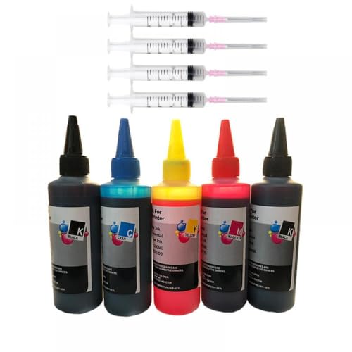 GFJHFDCR 100 ml Universal Refill Ink Kit kompatibel mit Tintenstrahldrucker CISS -Patronen kompatibel(2BK 1C 1Y 1M) von GFJHFDCR
