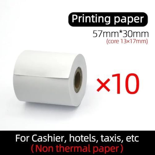 GFJHFDCR 10Roll White Blank reguläres Druckpapier 57x30mm 35 mm 57x40mm 57x50mm Foto -Bild -Quittungs -Memo kompatibel mit Banddruckgeräten(57-30mm(core 13-17)) von GFJHFDCR