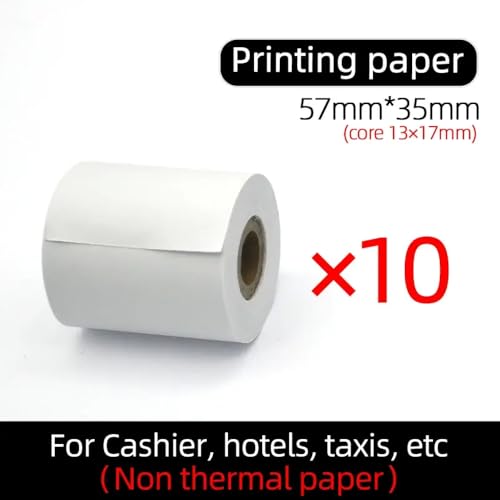 GFJHFDCR 10Roll White Blank reguläres Druckpapier 57x30mm 35 mm 57x40mm 57x50mm Foto -Bild -Quittungs -Memo kompatibel mit Banddruckgeräten(57-35mm(core 13-17)) von GFJHFDCR
