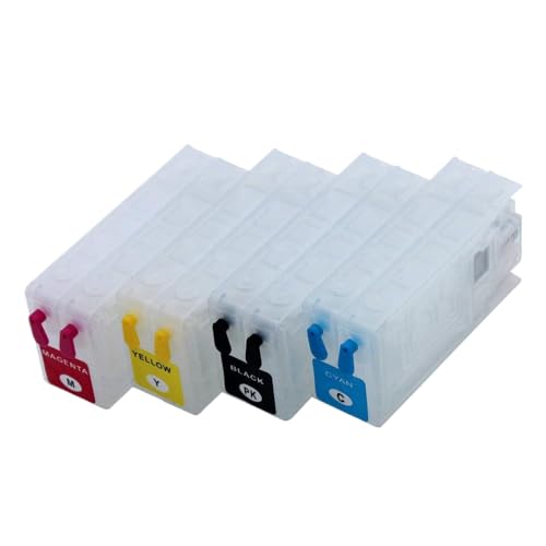 GFJHFDCR 4-Stück-Set leerer Nachfüll-Tintenpatronen mit TM-C3500 C3500 Farbbeschriftungsdrucker Kein Chip kompatibel von GFJHFDCR