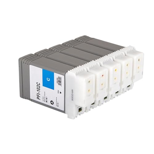 GFJHFDCR 6 Farbkompatible Tintenpatrone Set Kompatibel mit IPF650 IPF655 IPF750 IPF755 IPF760 IPF765 mit Chip Full Ink PFI-102 PFI-104 von GFJHFDCR