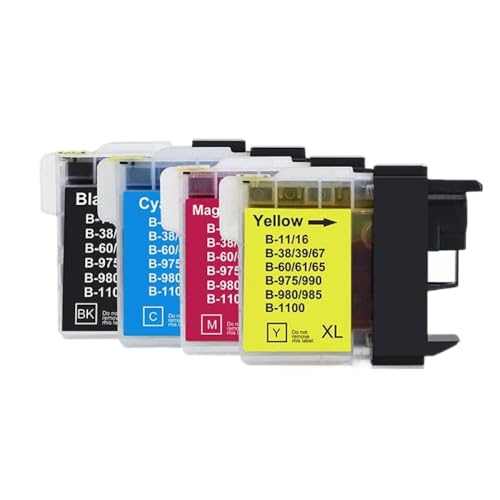 GFJHFDCR Kompatible ErsatzlC985 Tintenpatronen LC985BK LC985C LC985M LC985Y Kompatibel mit DCP J140W 145C 165C 195C 197C 385C 390CN MFC J265W J410 J415W J220 Printers(1set) von GFJHFDCR