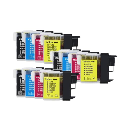 GFJHFDCR Kompatible ErsatzlC985 Tintenpatronen LC985BK LC985C LC985M LC985Y Kompatibel mit DCP J140W 145C 165C 195C 197C 385C 390CN MFC J265W J410 J415W J220 Printers(3set) von GFJHFDCR