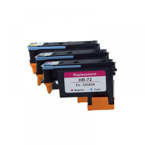 GFJHFDCR Kompatibler PrinThead Kompatibel mit YLC C9380A C9383A C9384A Kompatibel mit 72 DesignJet T1100 T1120 T1120PS T1200 T1300 T1300PS T2300 T610 T770 T7900(1Set - 3 Pieces) von GFJHFDCR