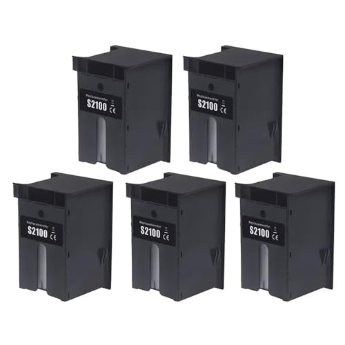 GFJHFDCR Wartungsbox S2100 SC13MB C13S210057 Kompatibel mit kompatible SC-F500 SC-T2100 T3100 T3100N T5100 T5100N Drucker-Wartungspanzer(5Pcs) von GFJHFDCR
