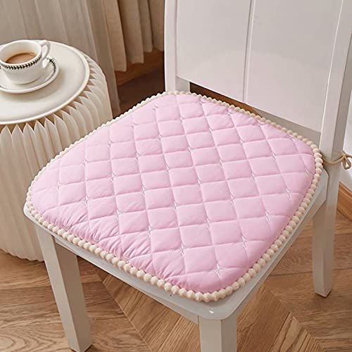 GFKJLOUJK Stuhl-Kissen 1 Stück Stuhlkissen for Esszimmerstühle, Sitzkissen for Küchenstühle mit Bändern, Stuhlpolster for Esszimmerstühle, schmutzabweisende, abnehmbare Stuhlpolster(Pink) von GFKJLOUJK