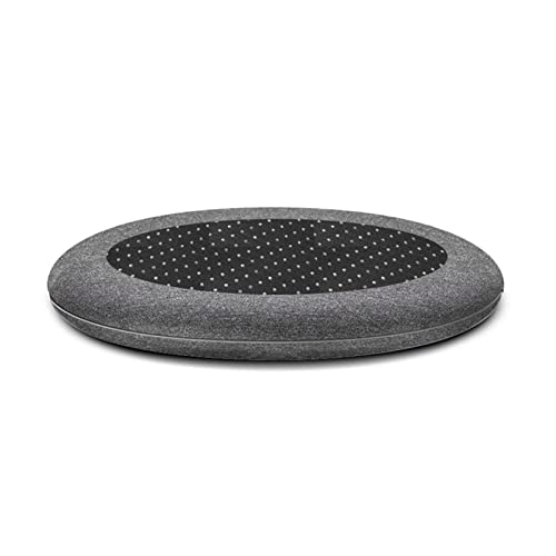 GFKJLOUJK Stuhl-Kissen 1 Stuhlkissen for Esszimmerstühle, runde Chasir-Pads aus Memory-Schaum gegen Verformung, waschbares und abnehmbares Sitzkissen mit integriertem Reißverschluss(Dark Grey,35cm) von GFKJLOUJK